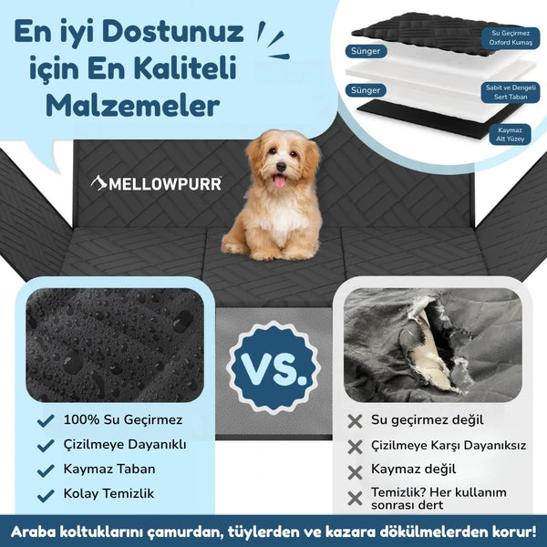 Mellowpurr Sert Tabanlı Araba Koltuk Koruyucu
