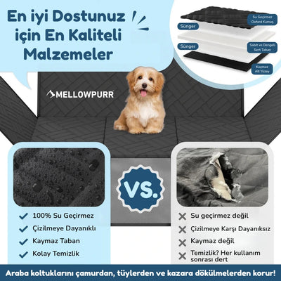 Mellowpurr Sert Tabanlı Araba Koltuk Koruyucu