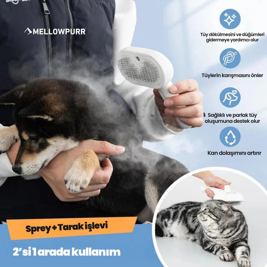 MellowPurr Akıllı Tüy Temizleme Fırçası – Tek Tuşla Tüy Temizliği