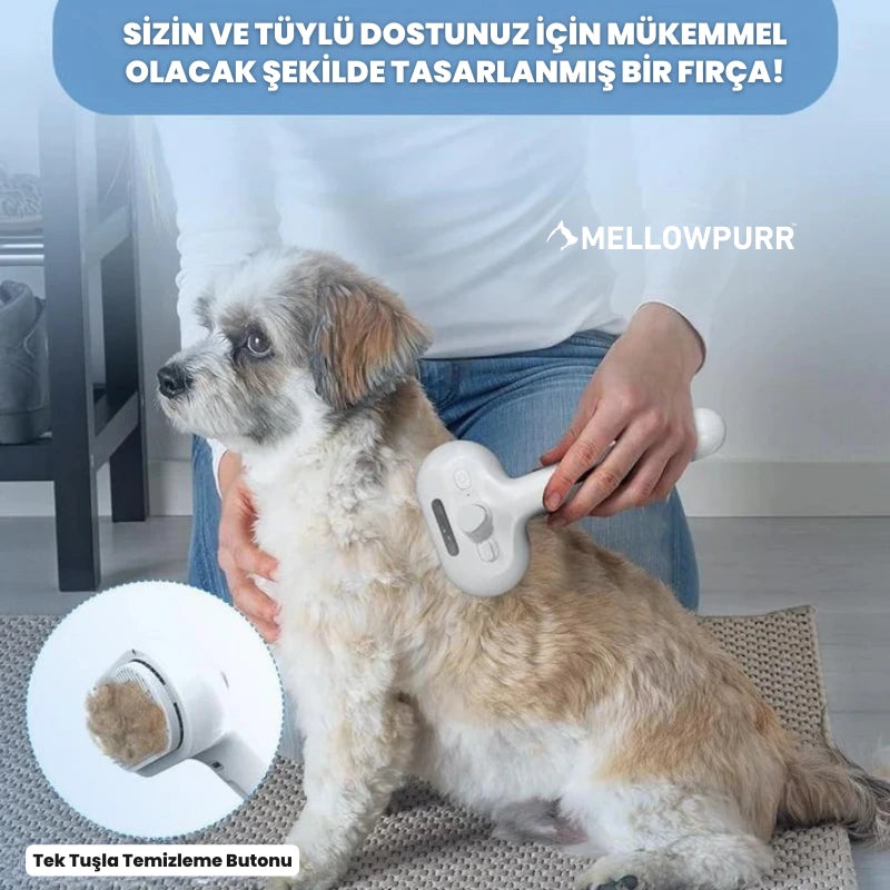 MellowPurr Akıllı Tüy Temizleme Fırçası – Tek Tuşla Tüy Temizliği