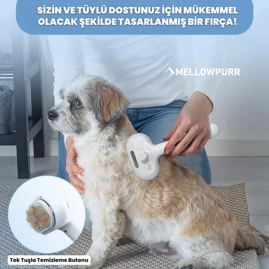 MellowPurr Akıllı Tüy Temizleme Fırçası – Tek Tuşla Tüy Temizliği