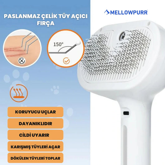 MellowPurr Akıllı Tüy Temizleme Fırçası – Tek Tuşla Tüy Temizliği