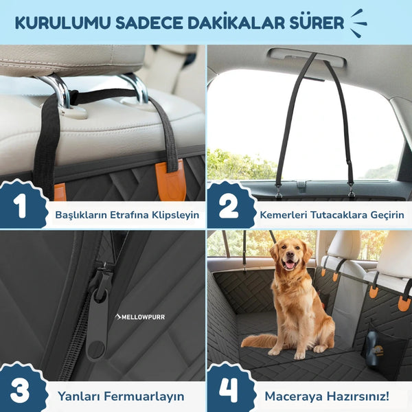 Mellowpurr Sert Tabanlı Araba Koltuk Koruyucu