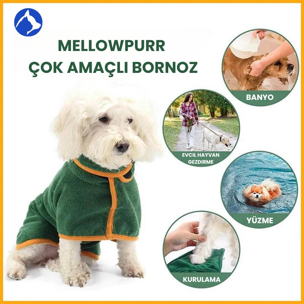 Mellowpurr Mikrofiber Çok Amaçlı Pet Bornoz