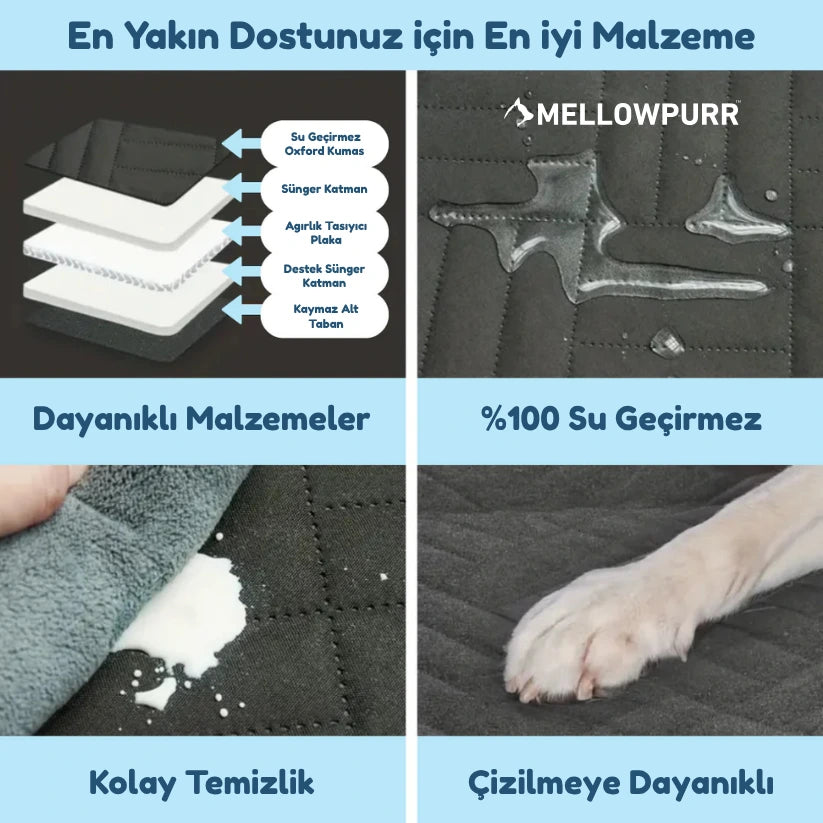 Mellowpurr Sert Tabanlı Araba Koltuk Koruyucu