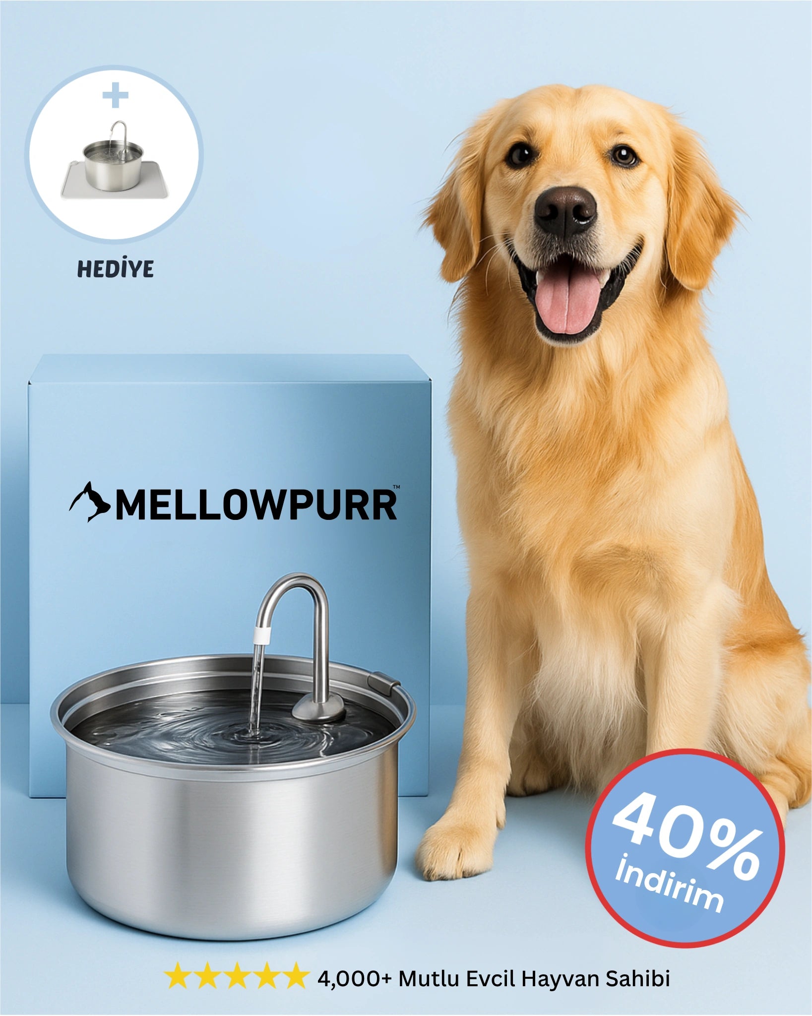 Mellowpurr Karbon Filtreli Su Pınarı - Gizli Susuzluğa Karşı "O susadığını söyleyemez… ama sen anlayabilirsin."
